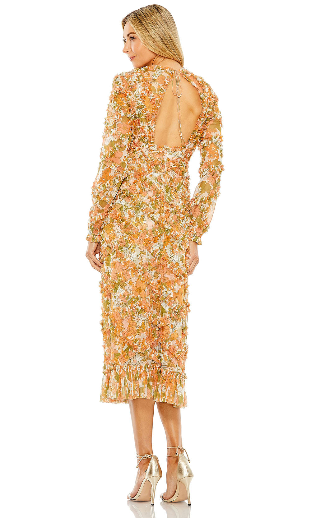 Mac Duggal 8134 - V-Neck Long Sleeve Ruffle Dress Cocktail Dresses