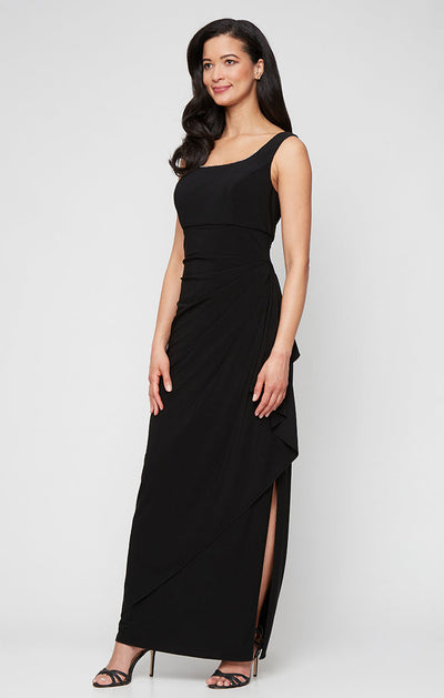 Alex Evenings 82351695 - Piping Trim Jacket Scoop Neckline Gown In Black