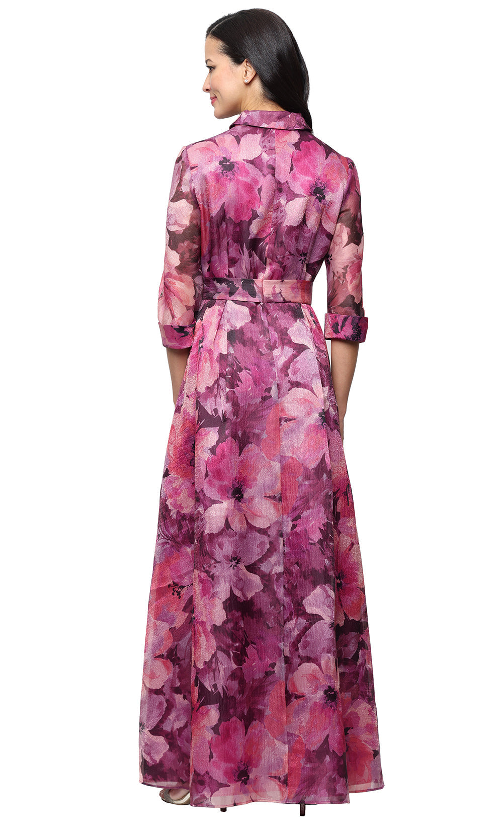 Alex Evenings 8140321 - Elegant Floral Collared Evening Dress Mother Of The Bride Dresses in Pink 