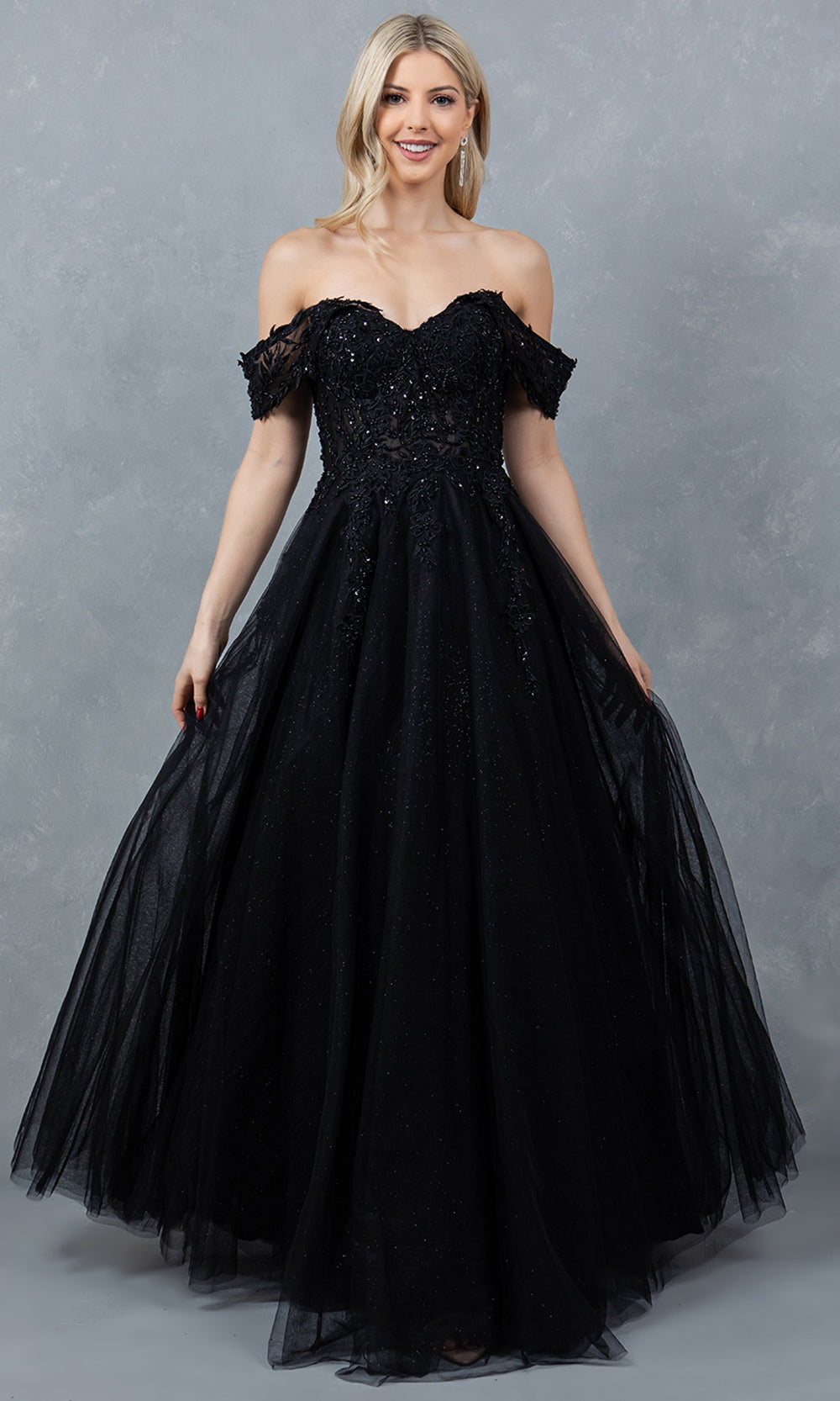 Cinderella Couture 8152J - Embellished Off Shoulder Sparkle Gown Cinderella Couture 8152J - Embellished Off Shoulder Sparkle Gown