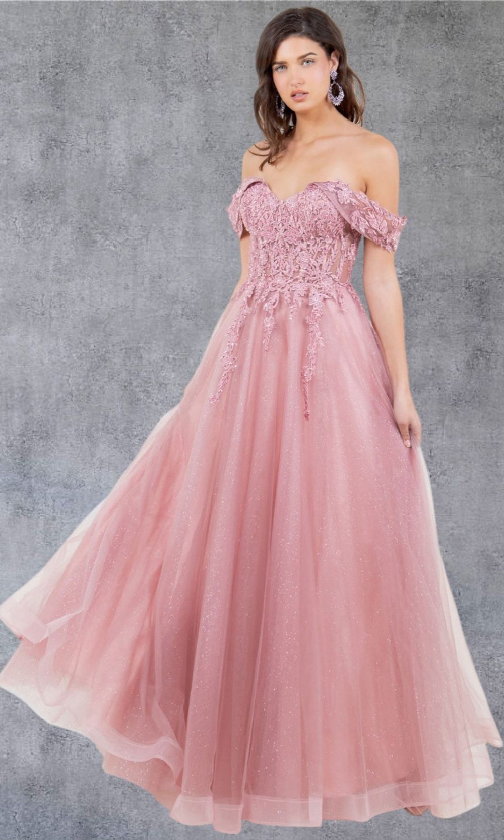 Cinderella Couture 8152J - Embellished Off Shoulder Sparkle Gown Cinderella Couture 8152J - Embellished Off Shoulder Sparkle Gown