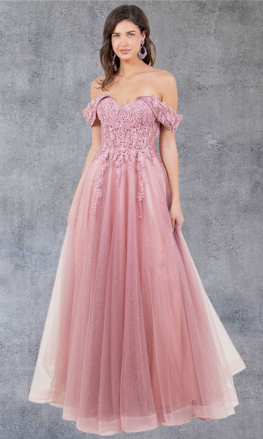 Cinderella Couture 8152J - Embellished Off Shoulder Sparkle Gown Cinderella Couture 8152J - Embellished Off Shoulder Sparkle Gown