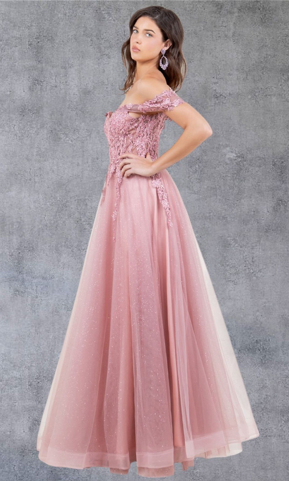 Cinderella Couture 8152J - Embellished Off Shoulder Sparkle Gown Cinderella Couture 8152J - Embellished Off Shoulder Sparkle Gown