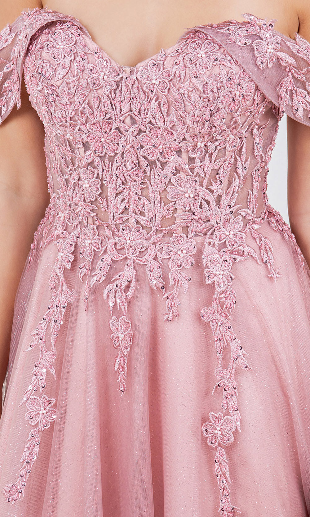 Cinderella Couture 8152J - Embellished Off Shoulder Sparkle Gown Cinderella Couture 8152J - Embellished Off Shoulder Sparkle Gown