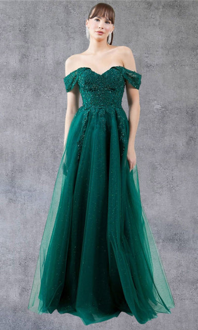 Cinderella Couture 8152J - Embellished Off Shoulder Sparkle Gown Cinderella Couture 8152J - Embellished Off Shoulder Sparkle Gown