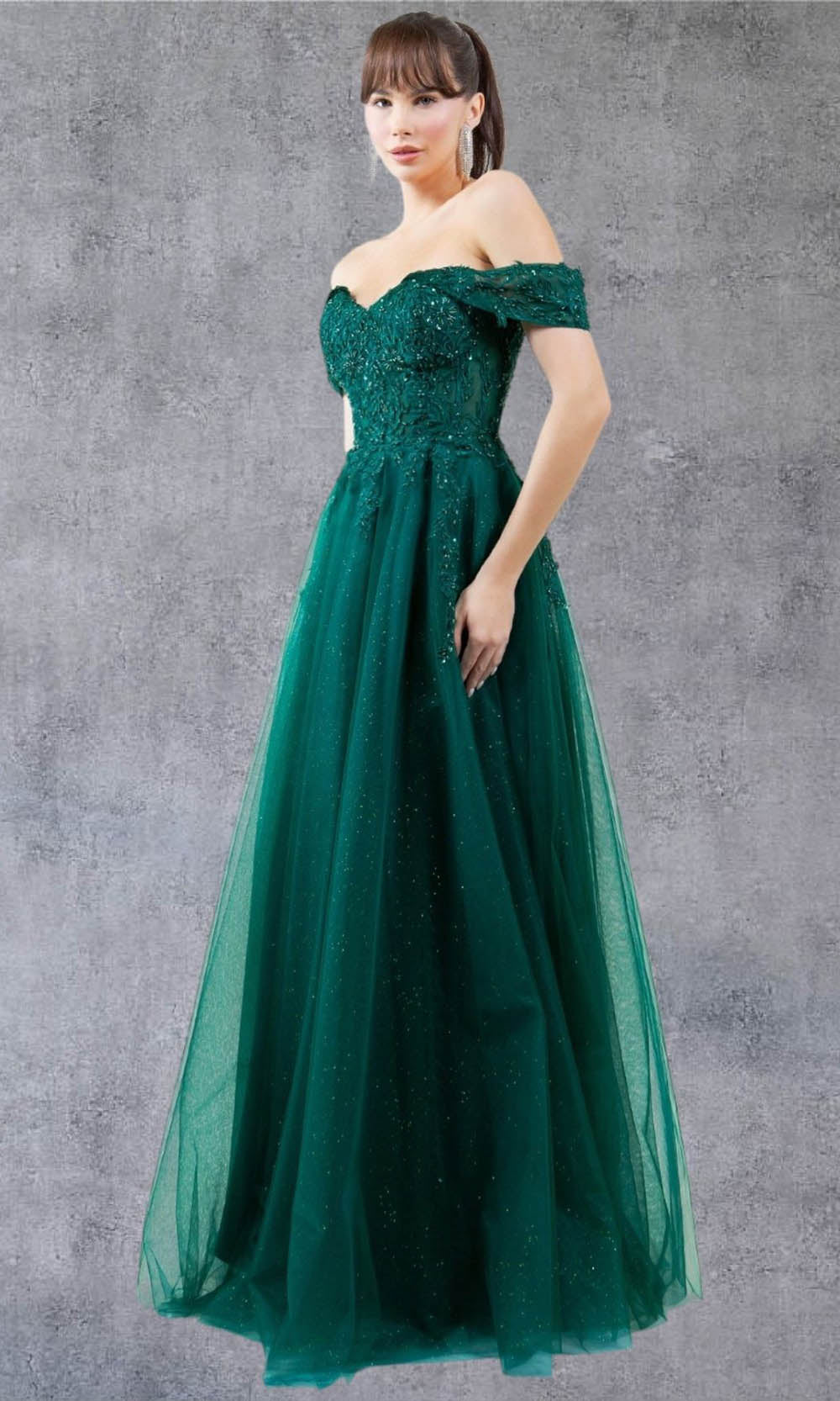 Cinderella Couture 8152J - Embellished Off Shoulder Sparkle Gown Cinderella Couture 8152J - Embellished Off Shoulder Sparkle Gown