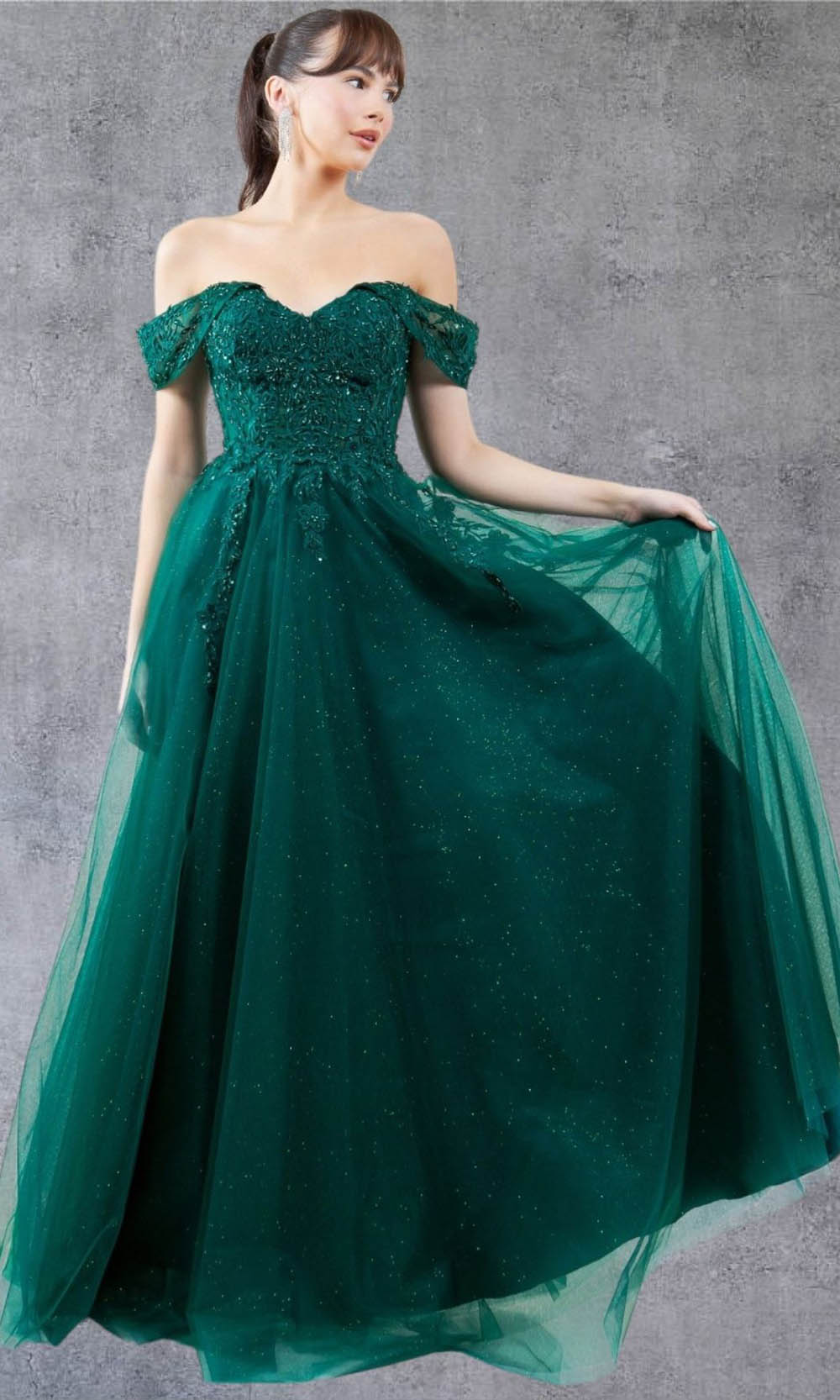 Cinderella Couture 8152J - Embellished Off Shoulder Sparkle Gown Cinderella Couture 8152J - Embellished Off Shoulder Sparkle Gown