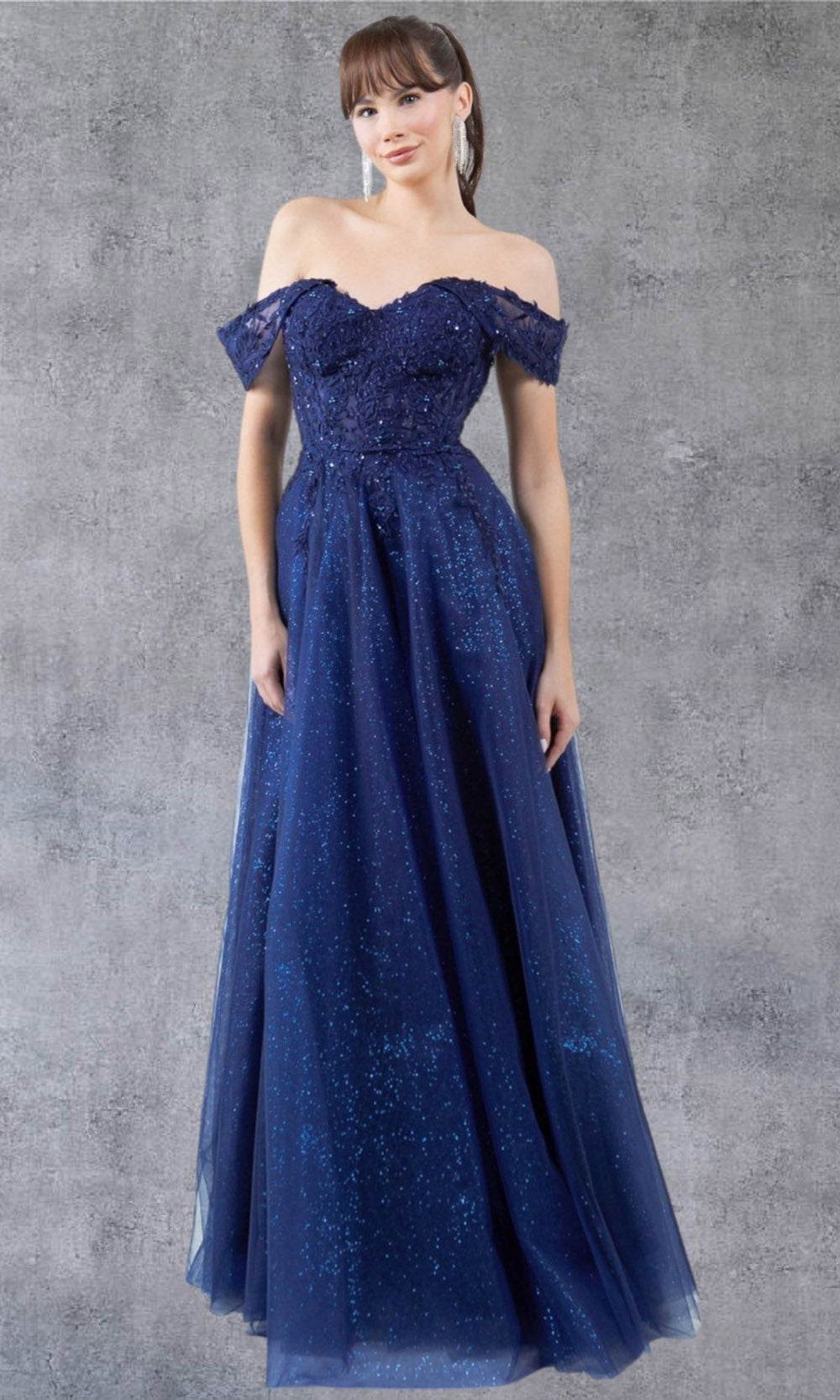 Cinderella Couture 8152J - Embellished Off Shoulder Sparkle Gown Cinderella Couture 8152J - Embellished Off Shoulder Sparkle Gown