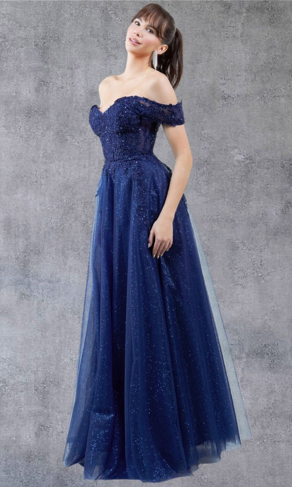 Cinderella Couture 8152J - Embellished Off Shoulder Sparkle Gown Cinderella Couture 8152J - Embellished Off Shoulder Sparkle Gown