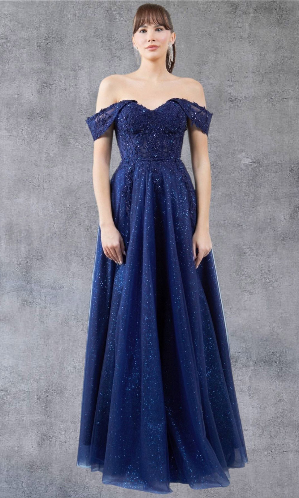 Cinderella Couture 8152J - Embellished Off Shoulder Sparkle Gown Cinderella Couture 8152J - Embellished Off Shoulder Sparkle Gown