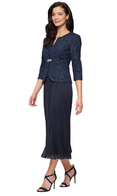 Alex Evenings 8157038 - Textured Scoop Neck Dress with Jacket Wedding Guest