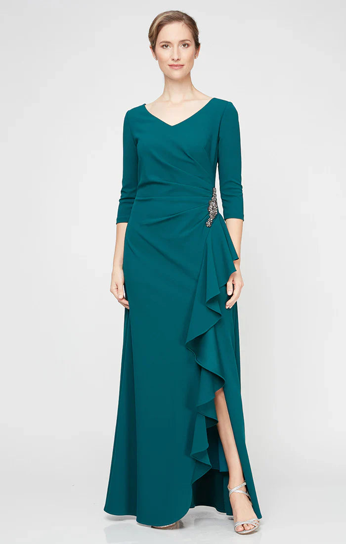 Alex Evenings 8160400 - Crepe Quarter Sleeve Formal Gown