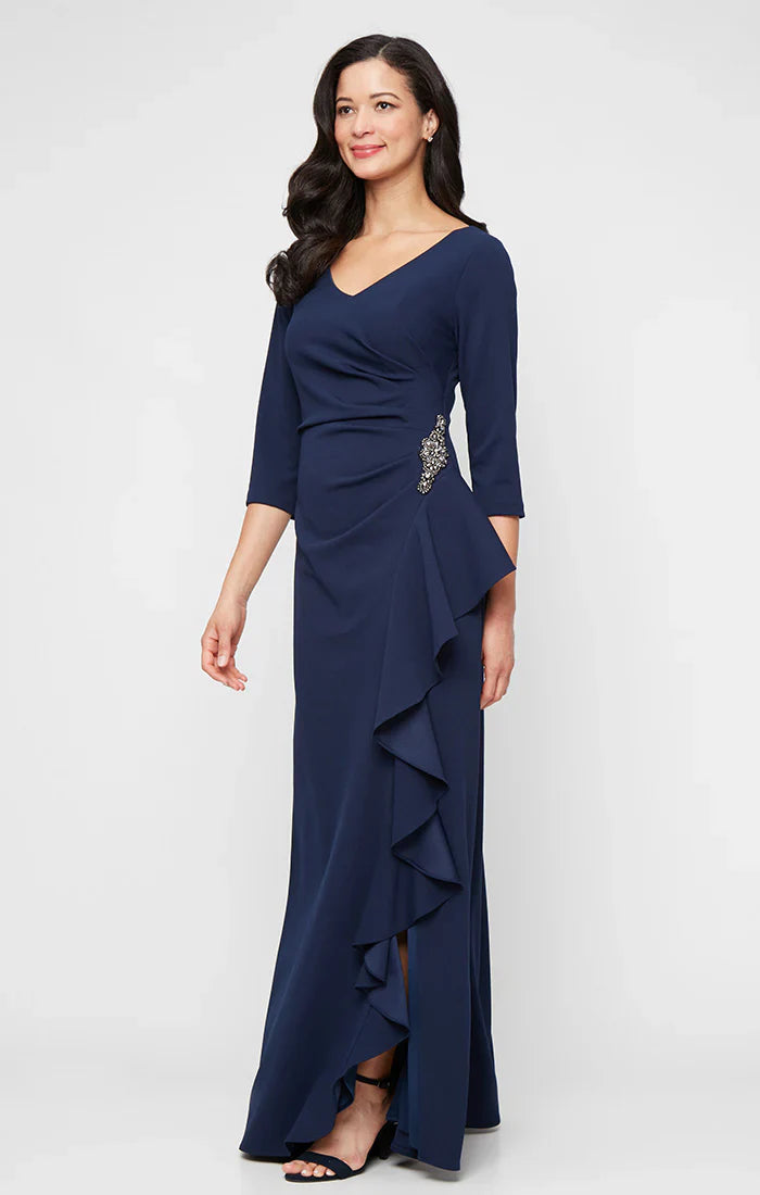 Alex Evenings 8160400 - Crepe Quarter Sleeve Formal Gown
