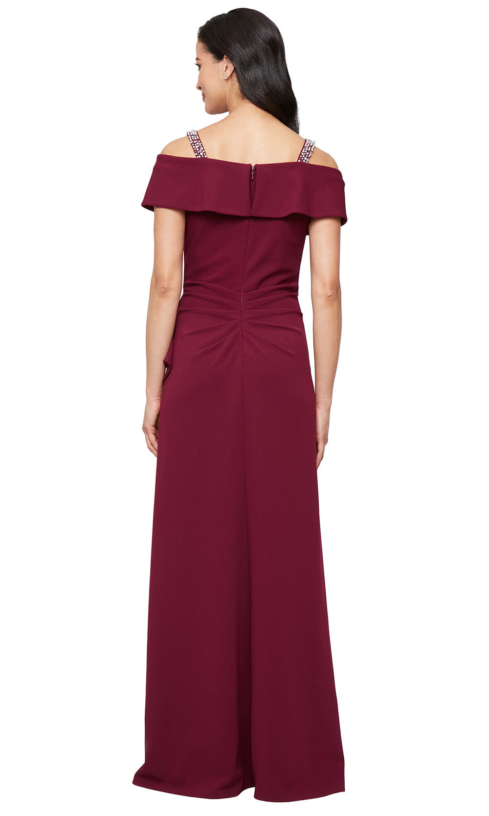 Alex Evenings 8160530 - Beaded Strap Crepe Gown with Slit Formal Gowns