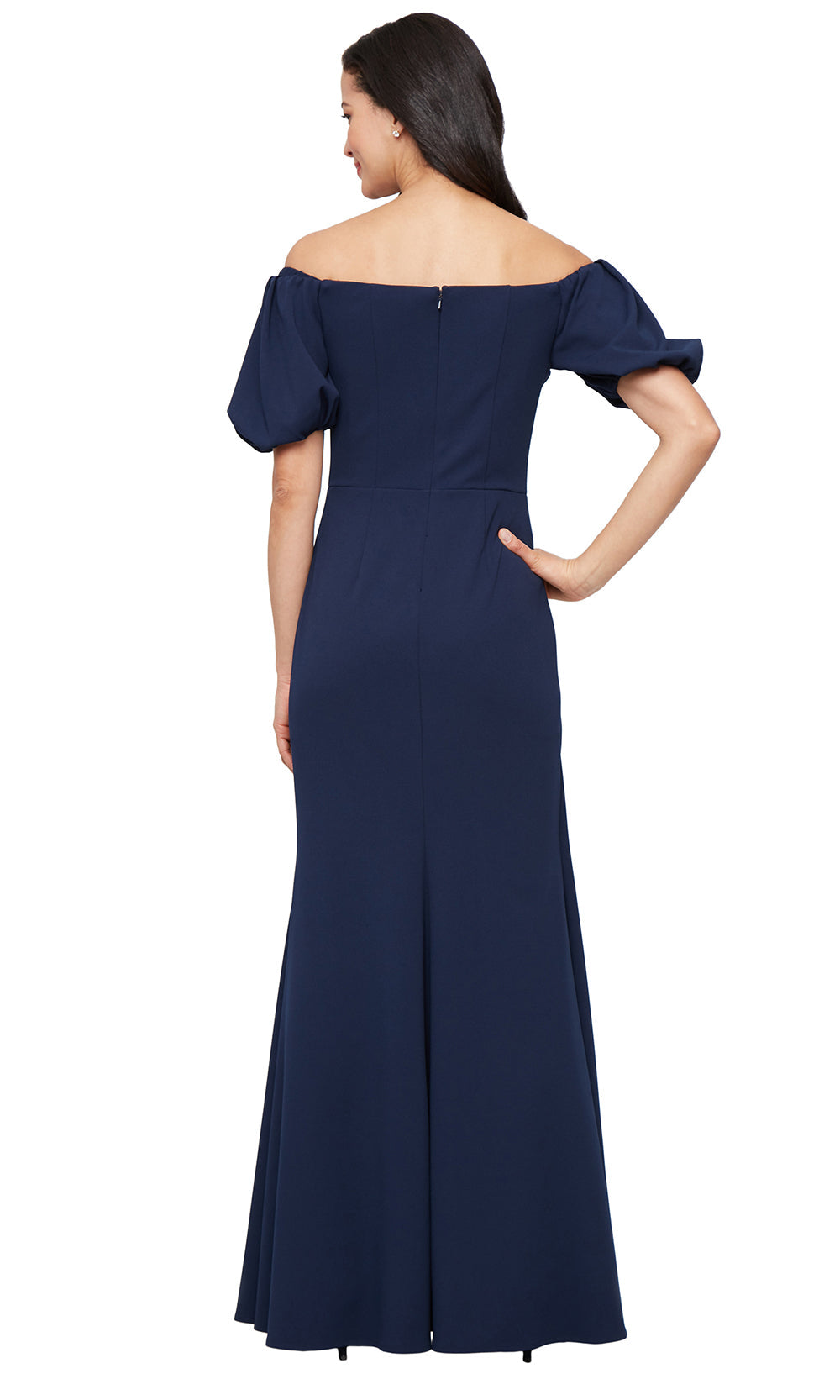 Alex Evenings 8160532 - Off Shoulder Crepe Gown with Ruffle Detail Mother of the Bride Dresses