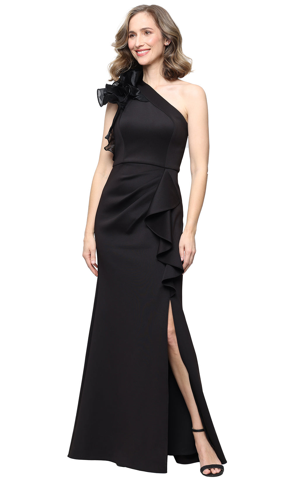 Alex Evenings 8160623 - Elegant Ruffled Mother’s Evening Dress Bridal Dresses in Black 