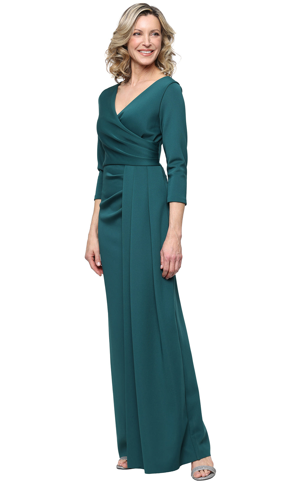 Alex Evenings 8160632 - Elegant Draped Cape Evening Dress Mother Of The Bride Dresses in Green 