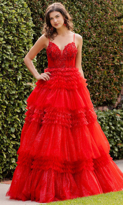 Cinderella Couture 8163J - Sweetheart Ruffled Tulle Evening Gown Cinderella Couture 8163J - Sweetheart Ruffled Tulle Evening Gown