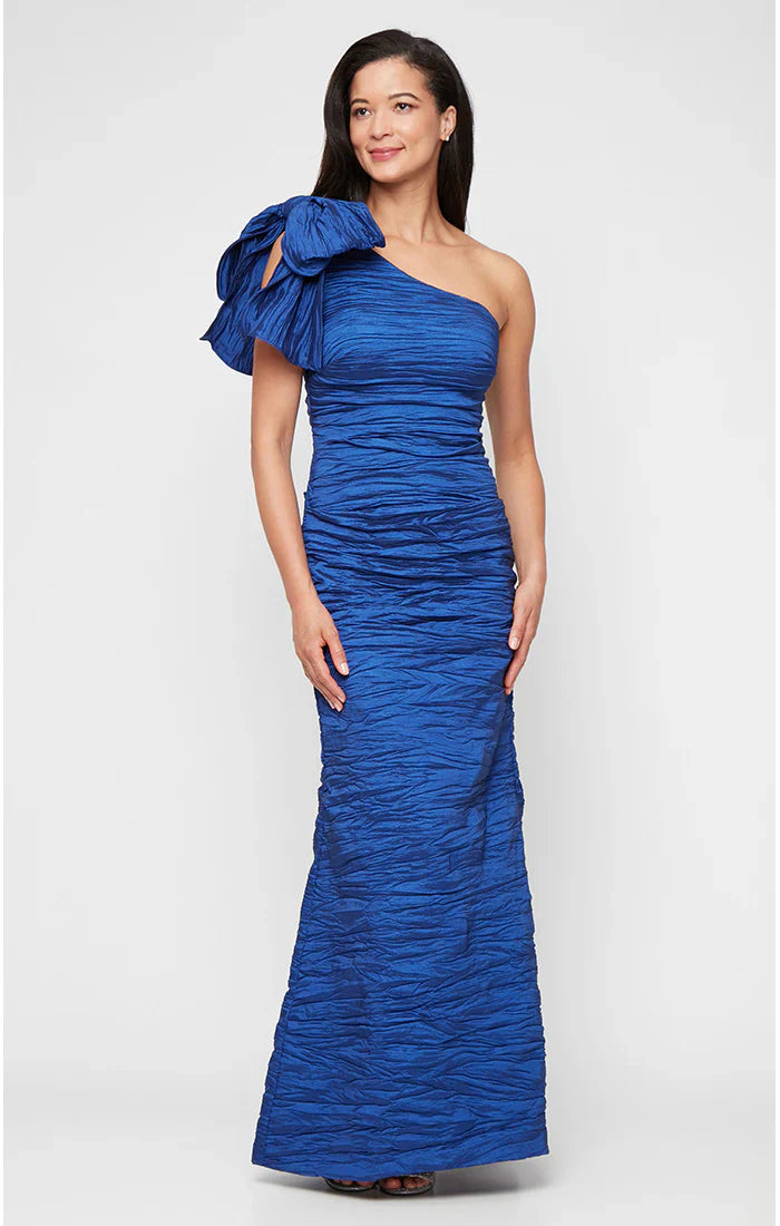 Alex Evenings 8166690 - Ruched Bodice Asymmetric Long Gown
