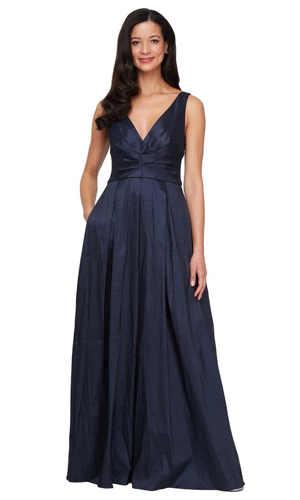 Alex Evenings 8166704 - Elegant Pleated Mother’s Evening Dress Evening Dresses in Blue 