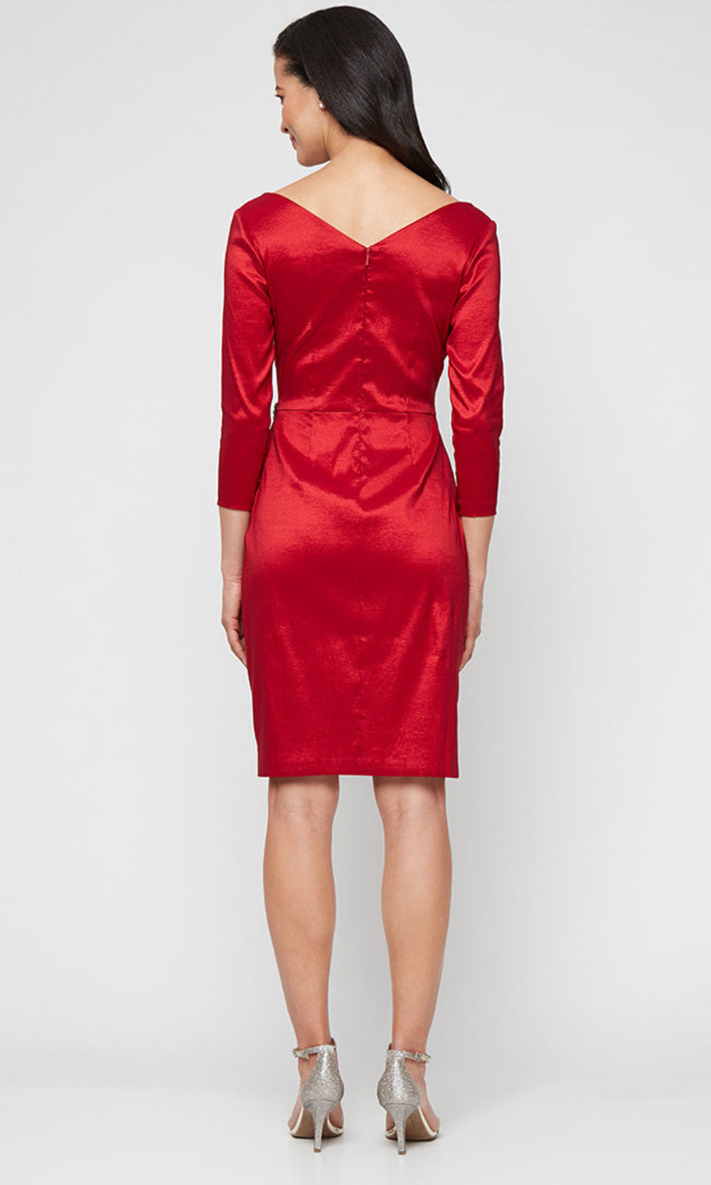 Alex Evenings 8166716 - Three-Quarter Sleeve Peplum Fitted Dress Cocktail Dresses