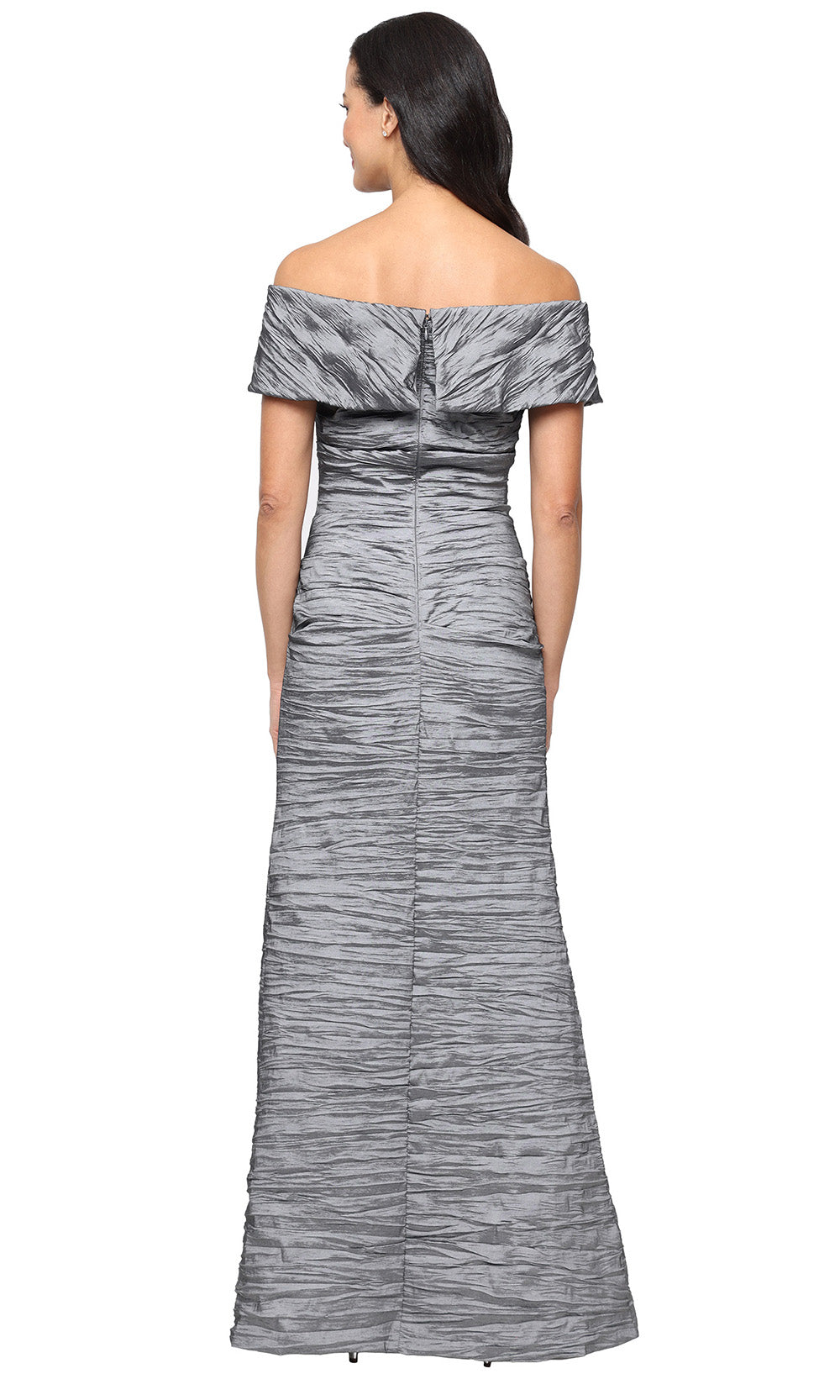 Alex Evenings 8166731 - Fold-Over Neckline Crinkle Taffeta Gown Formal Gowns