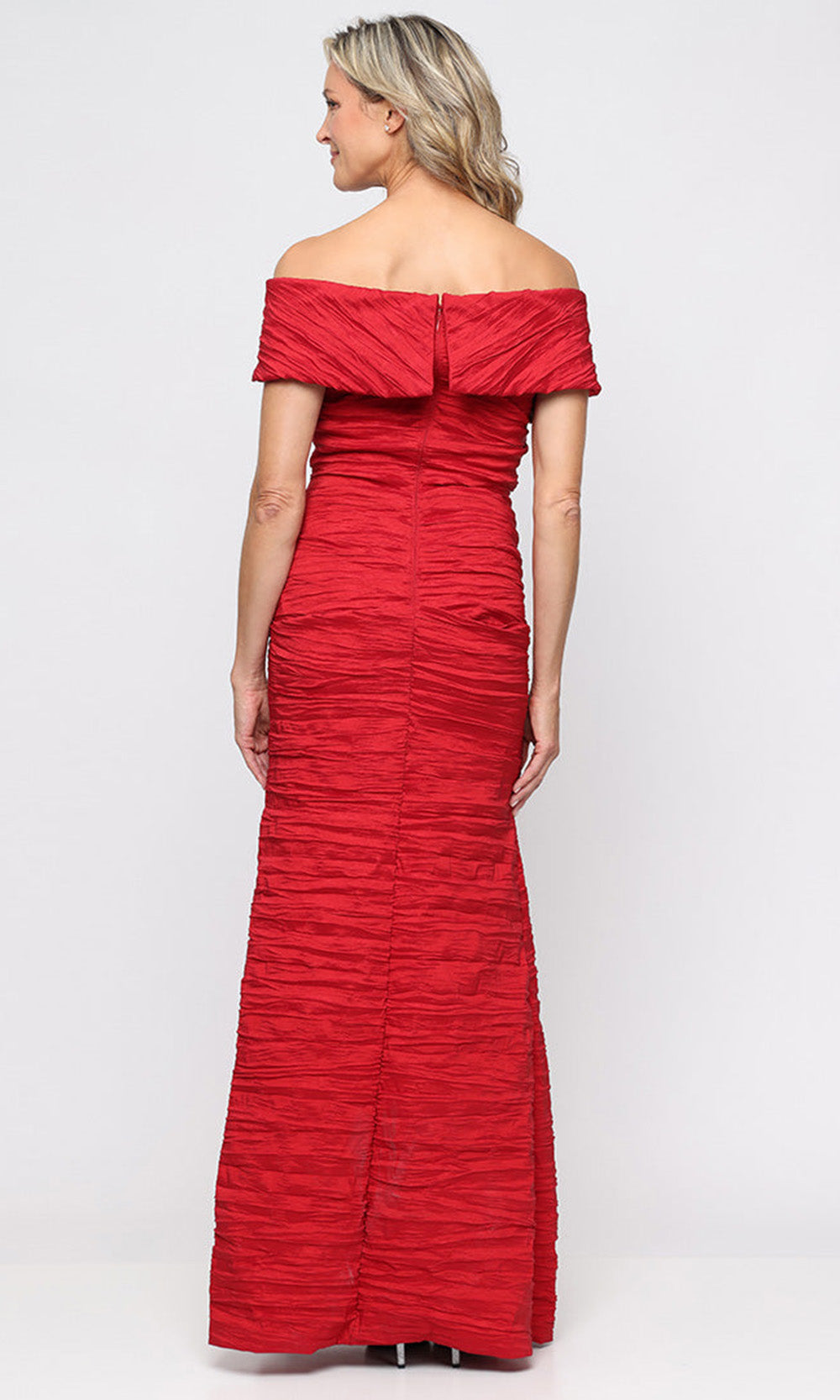 Alex Evenings 8166731 - Fold-Over Neckline Crinkle Taffeta Gown Formal Gowns