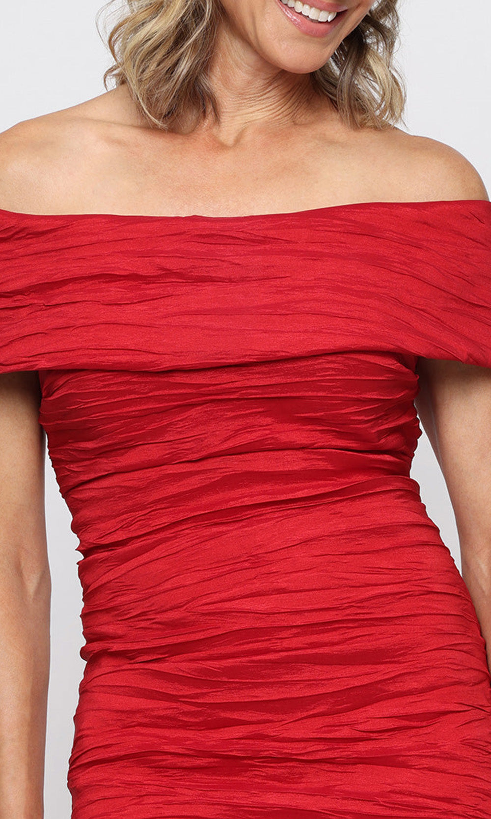 Alex Evenings 8166731 - Fold-Over Neckline Crinkle Taffeta Gown Formal Gowns