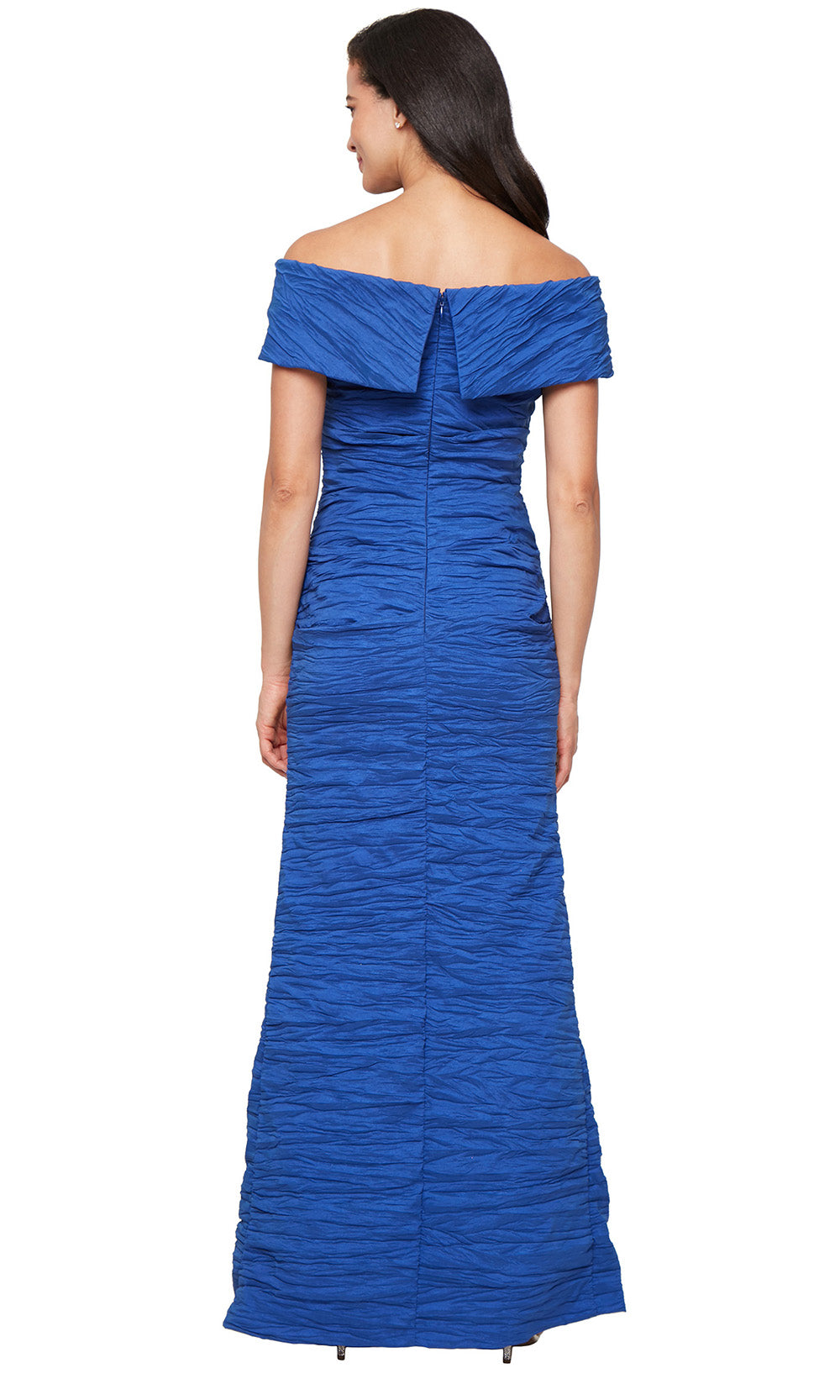 Alex Evenings 8166731 - Fold-Over Neckline Crinkle Taffeta Gown Formal Gowns