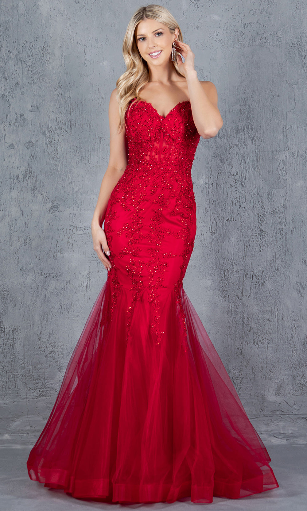 Cinderella Couture 8175J - Spaghetti Strap Mermaid Evening Gown Prom Dresses