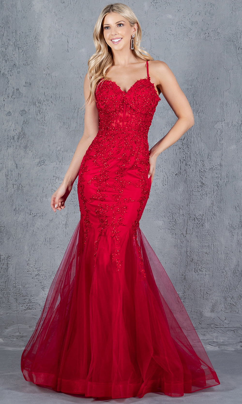 Cinderella Couture 8175J - Spaghetti Strap Mermaid Evening Gown Cinderella Couture 8175J - Spaghetti Strap Mermaid Evening Gown