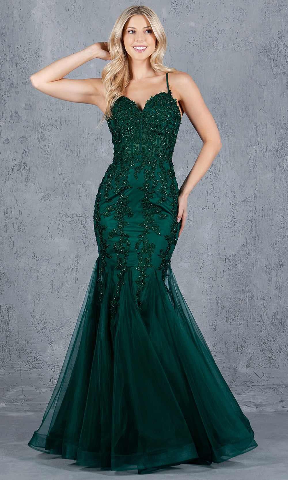 Cinderella Couture 8175J - Spaghetti Strap Mermaid Evening Gown Cinderella Couture 8175J - Spaghetti Strap Mermaid Evening Gown