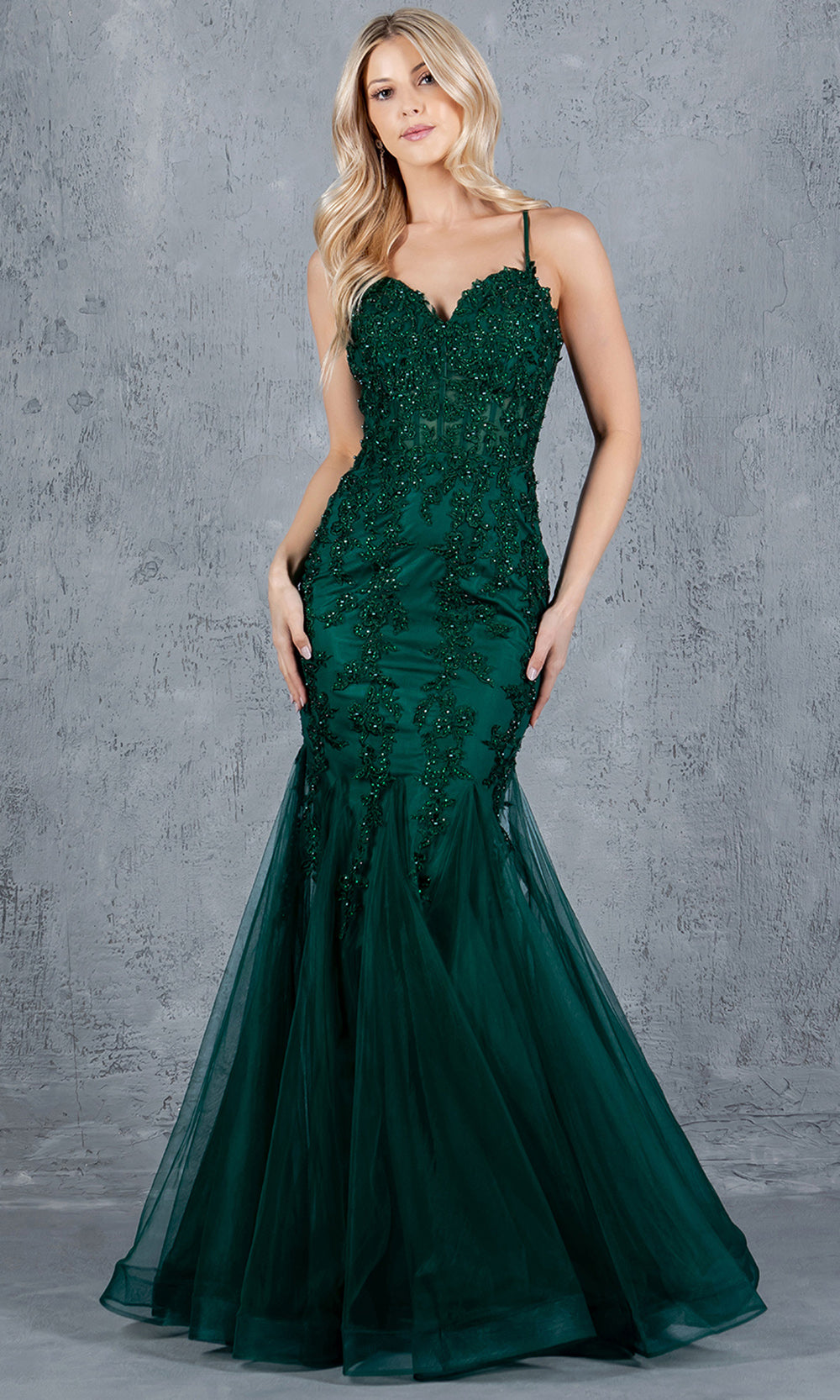 Cinderella Couture 8175J - Spaghetti Strap Mermaid Evening Gown Cinderella Couture 8175J - Spaghetti Strap Mermaid Evening Gown