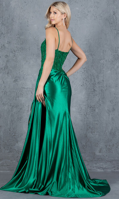 Cinderella Couture 8177J - Sweetheart Beaded Lace Gown with Slit Cinderella Couture 8177J - Sweetheart Beaded Lace Gown with Slit