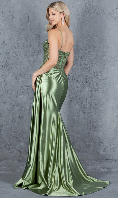 Cinderella Couture 8177J - Sweetheart Beaded Lace Gown with Slit Cinderella Couture 8177J - Sweetheart Beaded Lace Gown with Slit