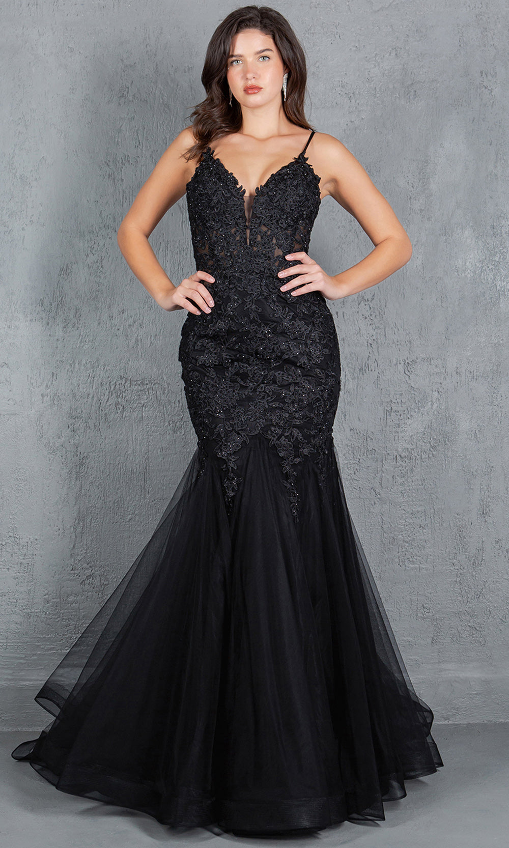 Cinderella Couture 8178J - Plunging V-Neck Embroidered Tulle Gown Cinderella Couture 8178J - Plunging V-Neck Embroidered Tulle Gown