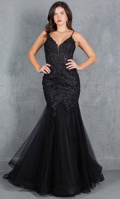 Cinderella Couture 8178J - Plunging V-Neck Embroidered Tulle Gown Cinderella Couture 8178J - Plunging V-Neck Embroidered Tulle Gown