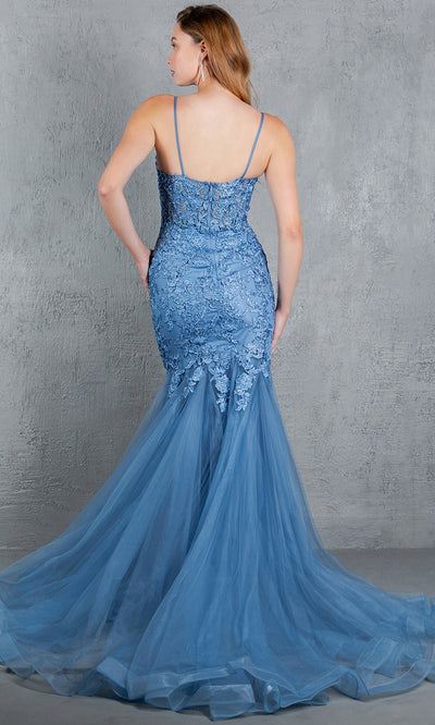 Cinderella Couture 8178J - Plunging V-Neck Embroidered Tulle Gown Cinderella Couture 8178J - Plunging V-Neck Embroidered Tulle Gown