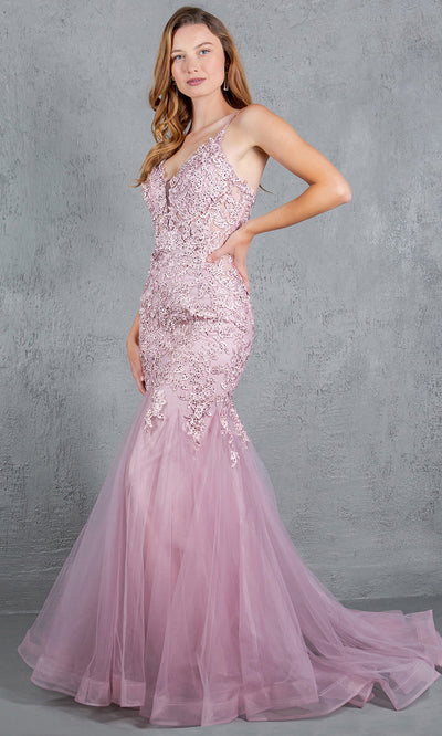 Cinderella Couture 8178J - Plunging V-Neck Embroidered Tulle Gown Cinderella Couture 8178J - Plunging V-Neck Embroidered Tulle Gown