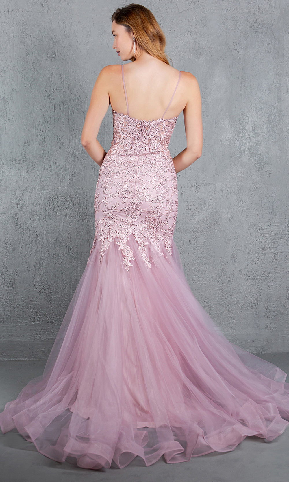 Cinderella Couture 8178J - Plunging V-Neck Embroidered Tulle Gown Cinderella Couture 8178J - Plunging V-Neck Embroidered Tulle Gown