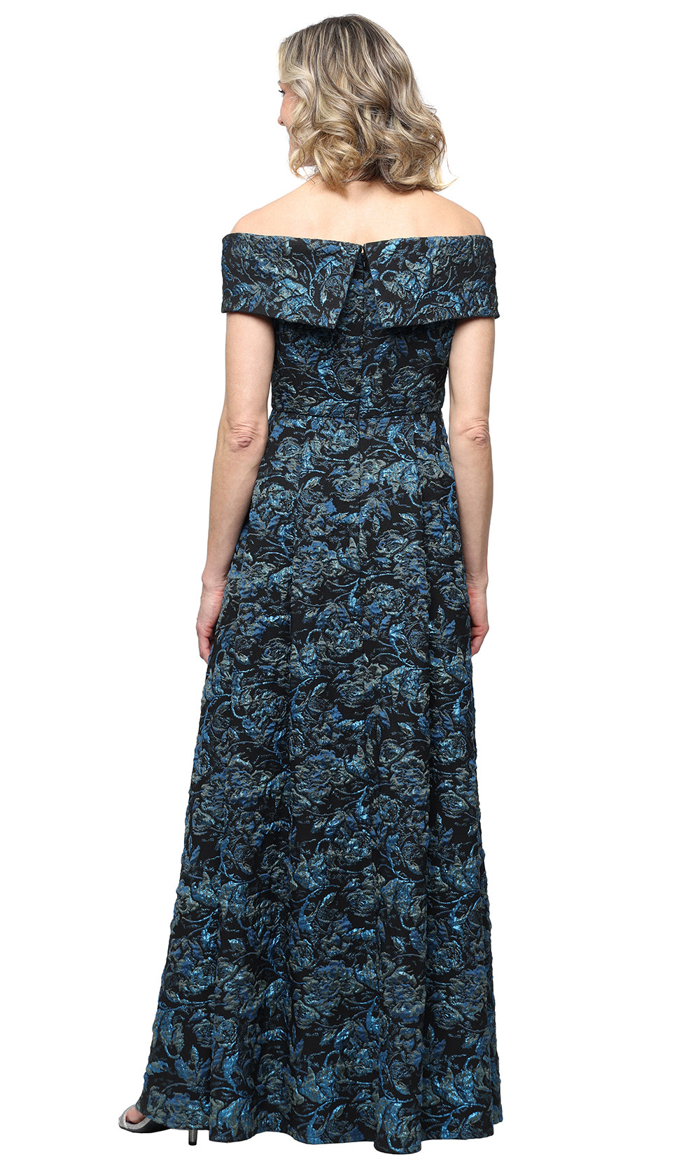 Alex Evenings 8181179 - Elegant Floral Mother’s Evening Dress Mother of the Bride Dresses in Blue 