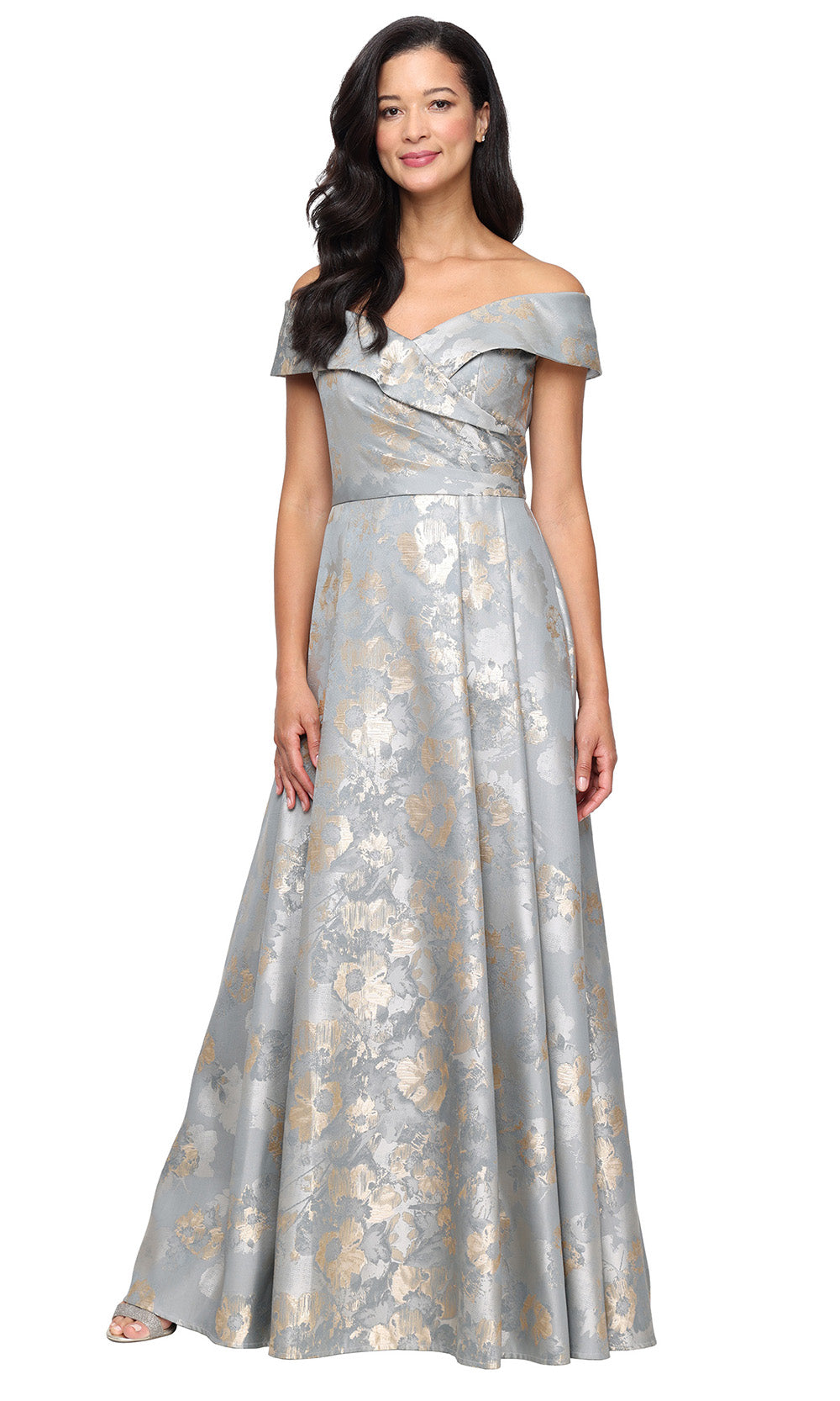 Alex Evenings 8181249 - Sweetheart Jacquard A-Line Long Gown Formal Gowns
