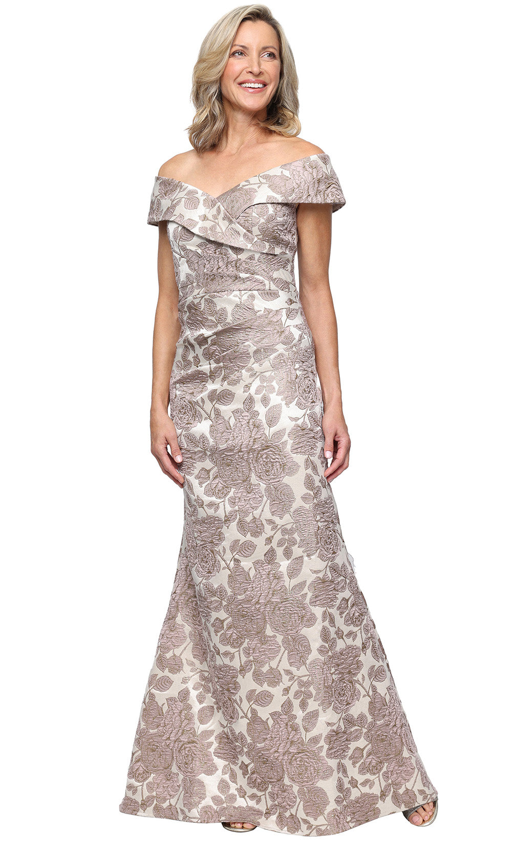 Alex Evenings 8181250 - Floral Jacquard Trumpet Formal Gown Formal Gowns
