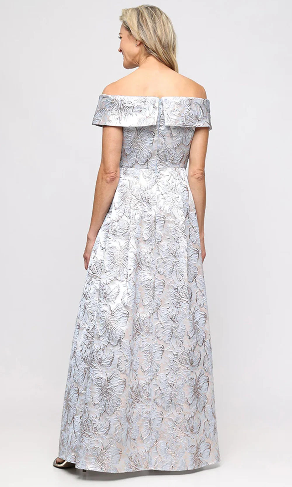 Alex Evenings 8181258 - Floral Textured A-Line Off Shoulder Gown Prom Dresses