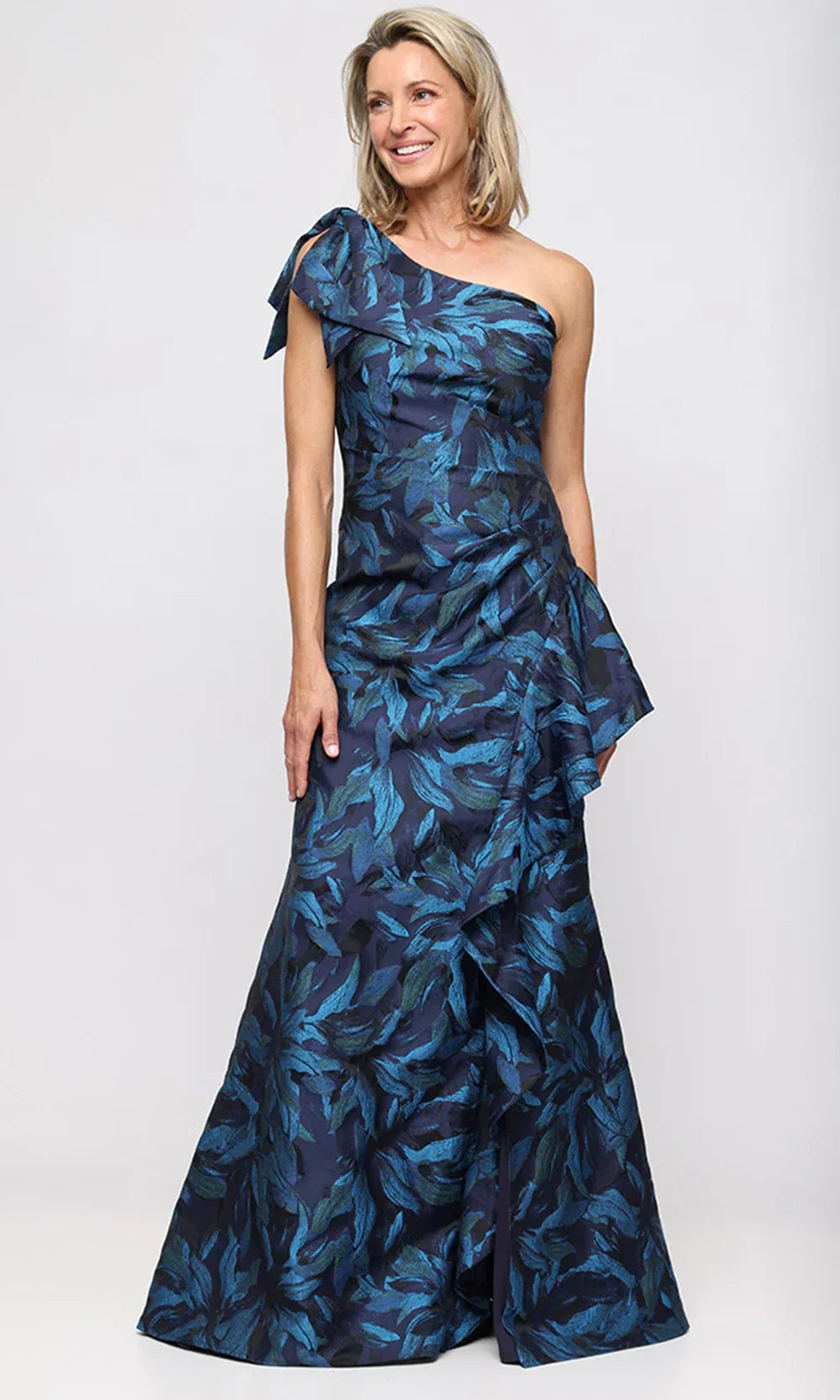 Alex Evenings 8181308 - Bow Shoulder Mermaid Jacquard Gown Prom Dresses