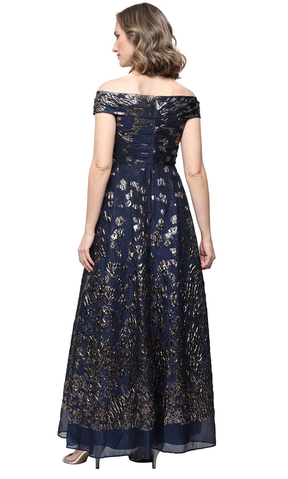 Alex Evenings 8181353 - Elegant Draped Pleated Evening Dress Mother of the Bride Dresses in Blue 