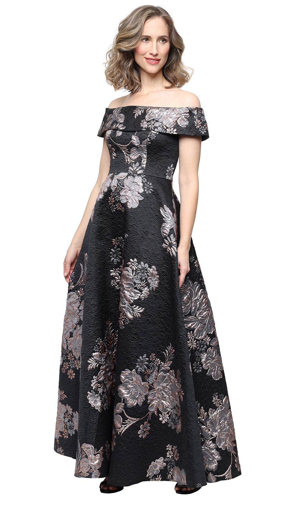 Alex Evenings 8181366 - Elegant Embroidered Mother’s Evening Dress Mother of the Bride Dresses in Black Taupe