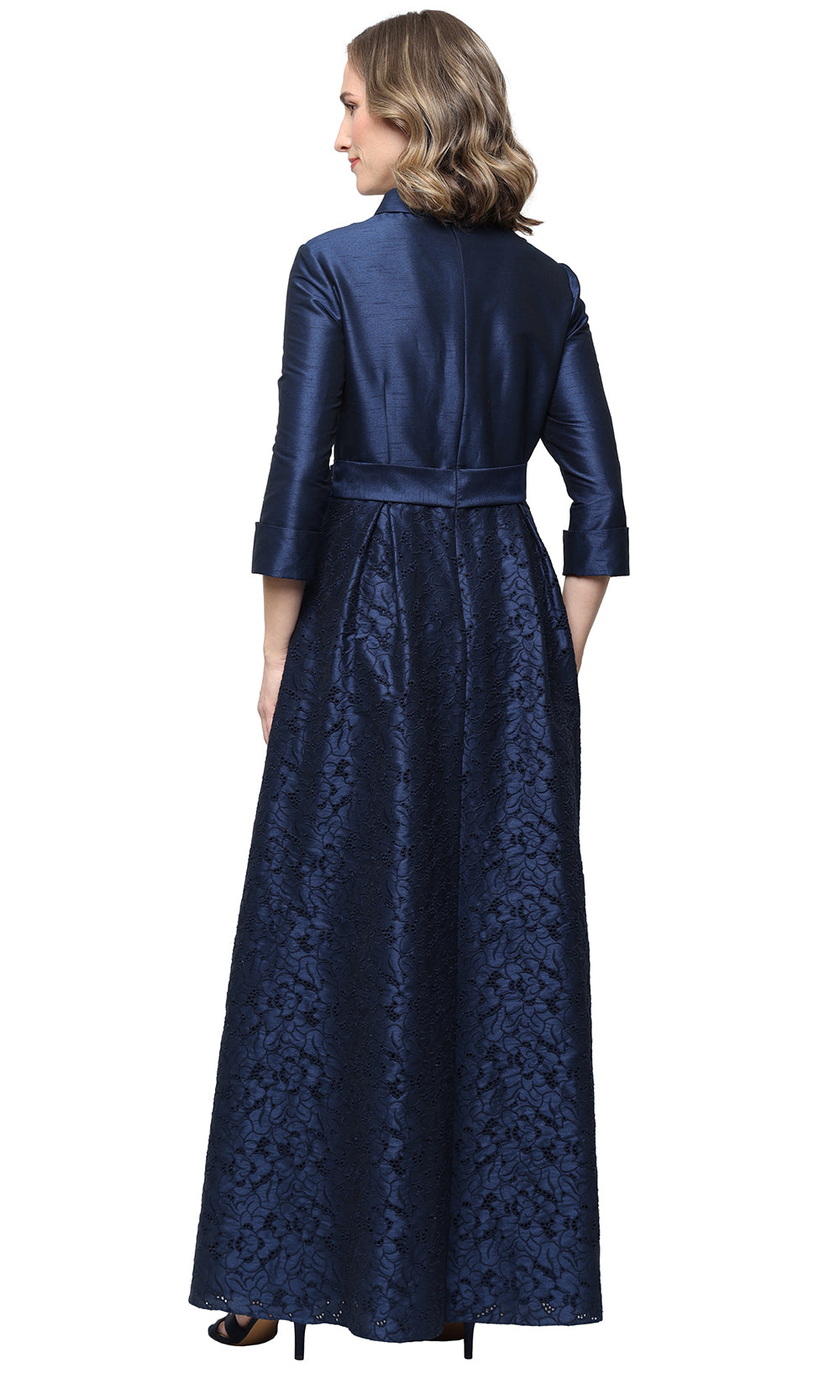 belted evening dress Alex Evenings 8184081 - Long 100% Polyester A Line YGroup_womens-captain-boot Size:52 Long Jacket+46 Waist Adjust 42 to 48)(Height:6
