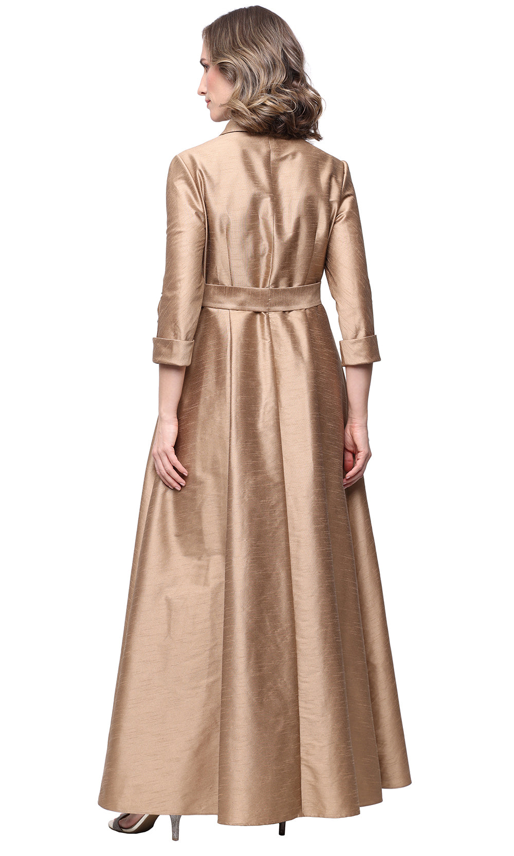 Alex Evenings 8184082 - Elegant Collared Mother’s Evening Dress Mother Of The Bride Dresses in Gold 