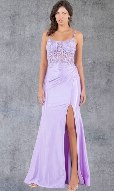 Cinderella Couture 8185J - Dual Strap Scoop Neckline Sheath Gown Prom Dresses